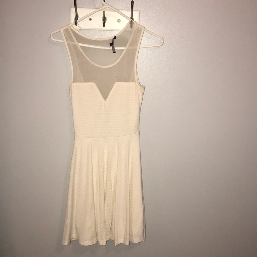 White dress with mesh detail
